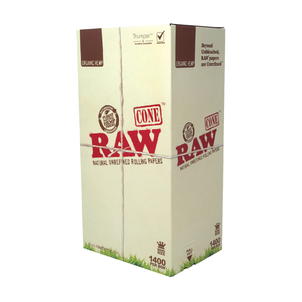 RAW CONE KINGSIZE ORGANIC 1400 PER BOX