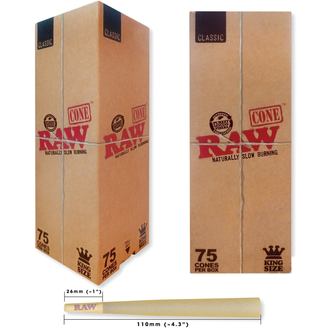 RAW CONE CLASSIC 75CT PER BOX KING SIZE