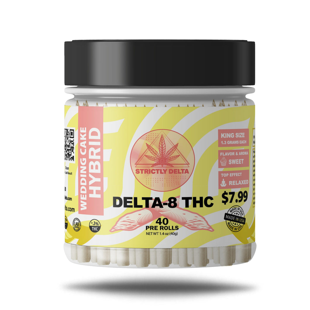 STRICTLY DELTA 8 THC PRE ROLL 40CT JAR