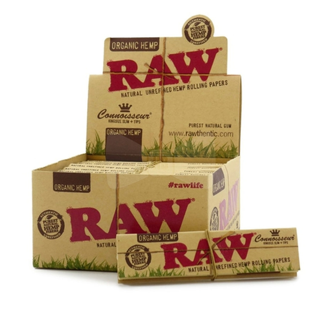 RAW ORGANIC HEMP CONNOISSEUR KING SIZE w/ TIPS (24ct)